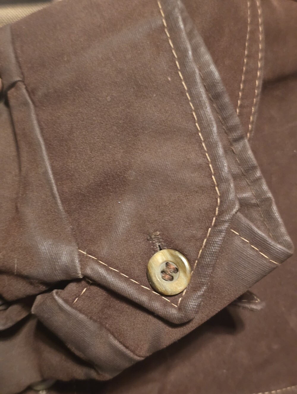 William Barry Solid Button-Up Shirt Mens M Long Sleeve Pockets Brown Vtg - Picture 5 of 8